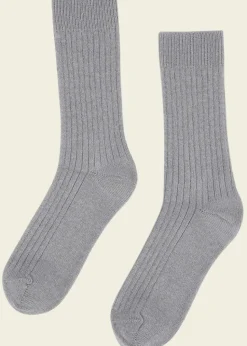 Chaussettes en laine mérinos recyclée | gris "heather grey"