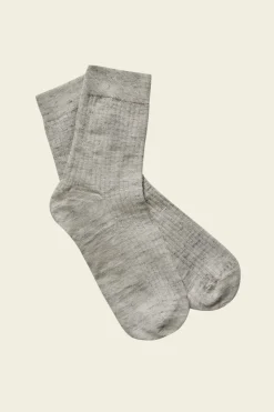 Chaussettes en lin et coton bio | gris "linen socks sand & pepper"