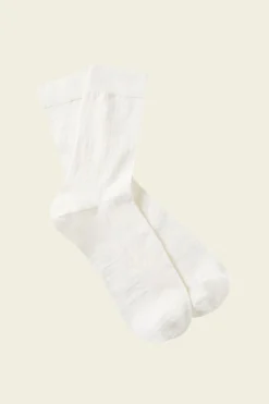 Chaussettes en lin et coton bio | blanc "linen socks white"