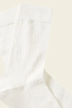 Chaussettes en lin et coton bio | blanc "linen socks white"