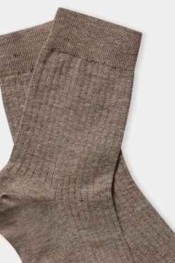 Chaussettes en lin et coton bio | marron "linen socks walnut"