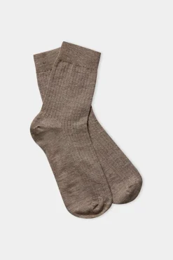 Chaussettes en lin et coton bio | marron "linen socks walnut"