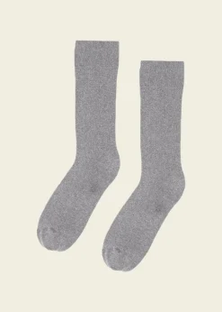 Chaussettes hautes en coton bio | gris "heather grey"