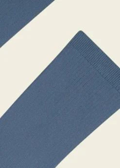 Chaussettes hautes en coton bio | bleu pétrole "petrol blue"