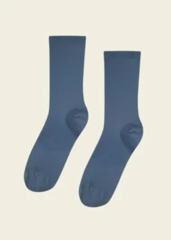 Chaussettes hautes en coton bio | bleu pétrole "petrol blue"