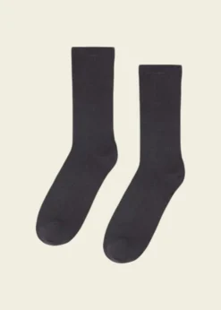 Chaussettes hautes en coton bio | gris "lava grey"
