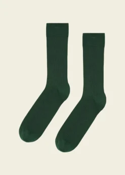 Chaussettes hautes en coton bio | vert "emerald green"