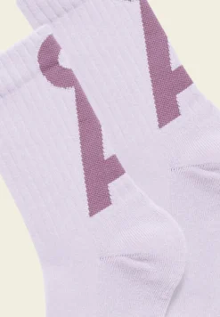 Chaussettes mi-hautes en coton biologique | violet "saamus short - soft lilac-sunset sky"