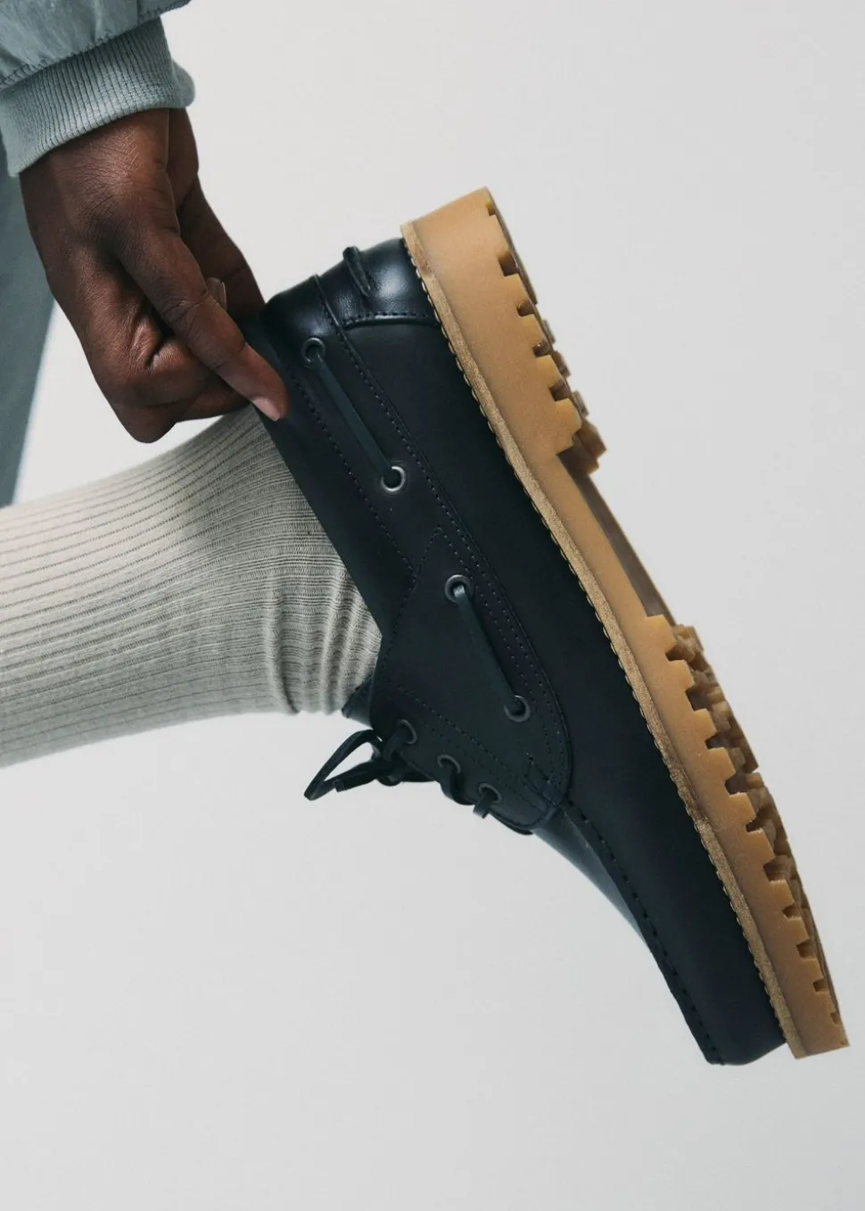 Chaussures bateau en cuir certifié | ollie boat shoe - navy leather