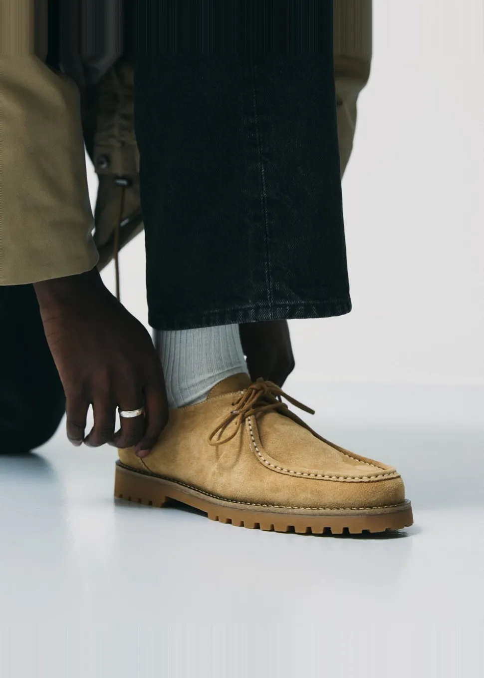Chaussures en cuir certifié | beige "ollie moc toe - earth suede"