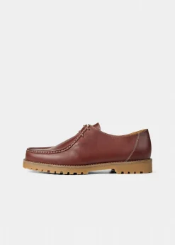 Chaussures en cuir certifié | marron "ollie moc toe - brown leather"