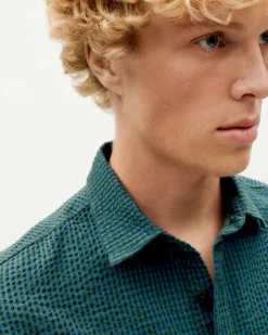 Chemise à carreaux en coton bio | bleu 