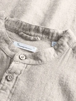 Chemise col mao en coton bio | gris 