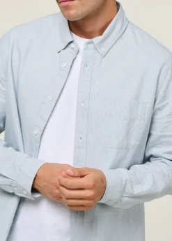 Chemise droite en coton bio | rayé 