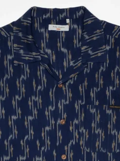 Chemise en coton bio | bleu "arvid ikat shirt - blueberry"