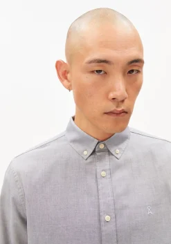 Chemise en coton bio | bleu "quaasa longsleeve shirt tinted navy - tinted-navy"