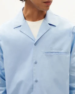 Chemise en coton bio | bleu 