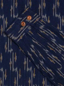 Chemise en coton bio | marine "vincent ikat shirt - blueberry"