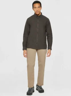 Chemise en coton bio | marron "harald small owl oxford regular fit shirt demitasse"