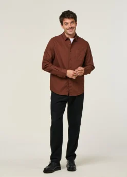 Chemise en coton bio | marron 