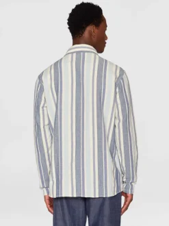 Chemise en coton bio | rayée bleue 