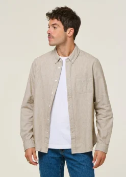 Chemise en coton bio | rayé "ken - eco brushed striped peanut"