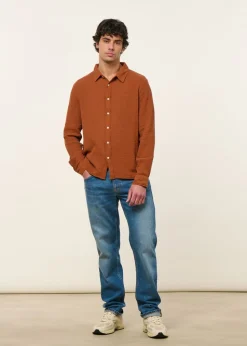Chemise en gaze de coton bio | rouille 