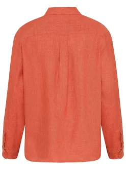 Chemise en lin biologique | rouge "loose linen long sleeved shirt - langoustino"