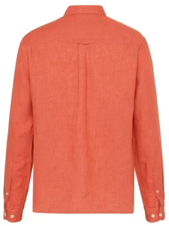 Chemise en lin biologique | rouge "regular linen shirt langoustino"