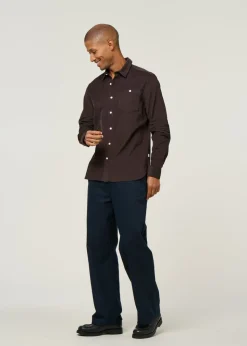 Chemise en velours côtelé | marron 