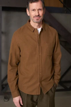 Chemise flanelle en coton biologique | marron "simon eco tobacco flannel"