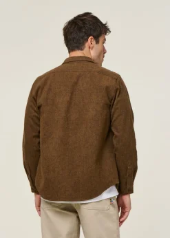 Chemise flanelle en coton bio | marron "heart flannel overshirt brown"
