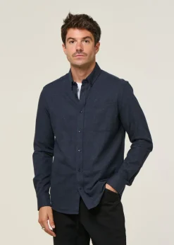 Chemise flanelle en coton bio | marine 