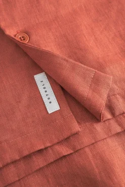 Chemise manches courtes en coton bio | rouge "bowling shirt - dusty red"