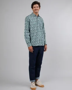 Chemise à motifs en coton bio | bleu 