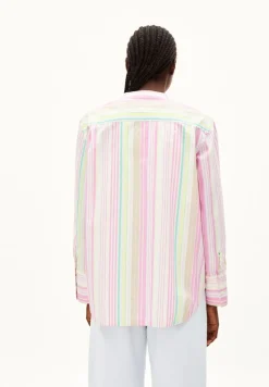 Chemise multicolore à rayures en coton bio - sennaama stripes white