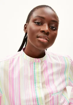 Chemise multicolore à rayures en coton bio - sennaama stripes white