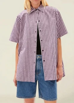 Chemisette ample en coton bio | violet "eassaali vichi blue ash"
