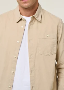 Chemise velours côtelé en coton bio | beige 