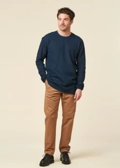 Chino droit en coton bio | camel 