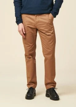 Chino droit en coton bio | camel 