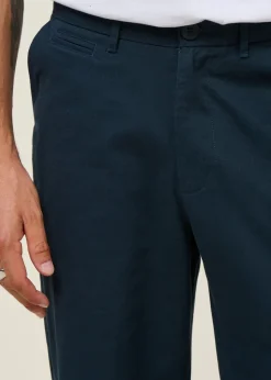 Chino droit en coton bio | marine 