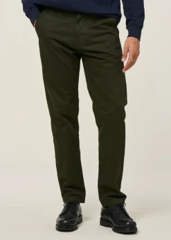 Chino droit en coton bio | vert forêt "chuck regular chino twill pants forrest night"