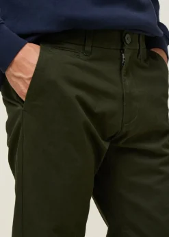Chino droit en coton bio | vert forêt 