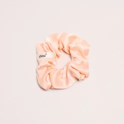 Chouchou en en matière upcyclée | satin abricot