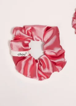 Chouchou en matière upcyclée | satin corail