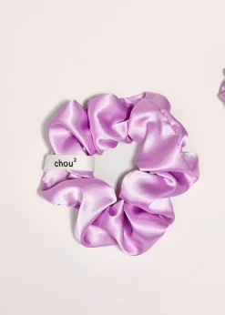Chouchou en matière upcyclée | satin vieux rose