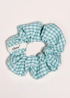Chouchou en matière upcyclée | vichy vert
