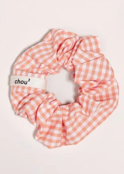 Chouchou en matière upcyclée | vichy orange