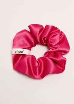 Chouchou en satin upcyclé | framboise